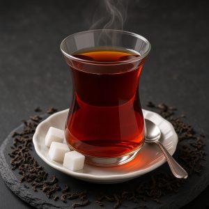 Demleme çay – ince belli bardakta tavşan kanı çay